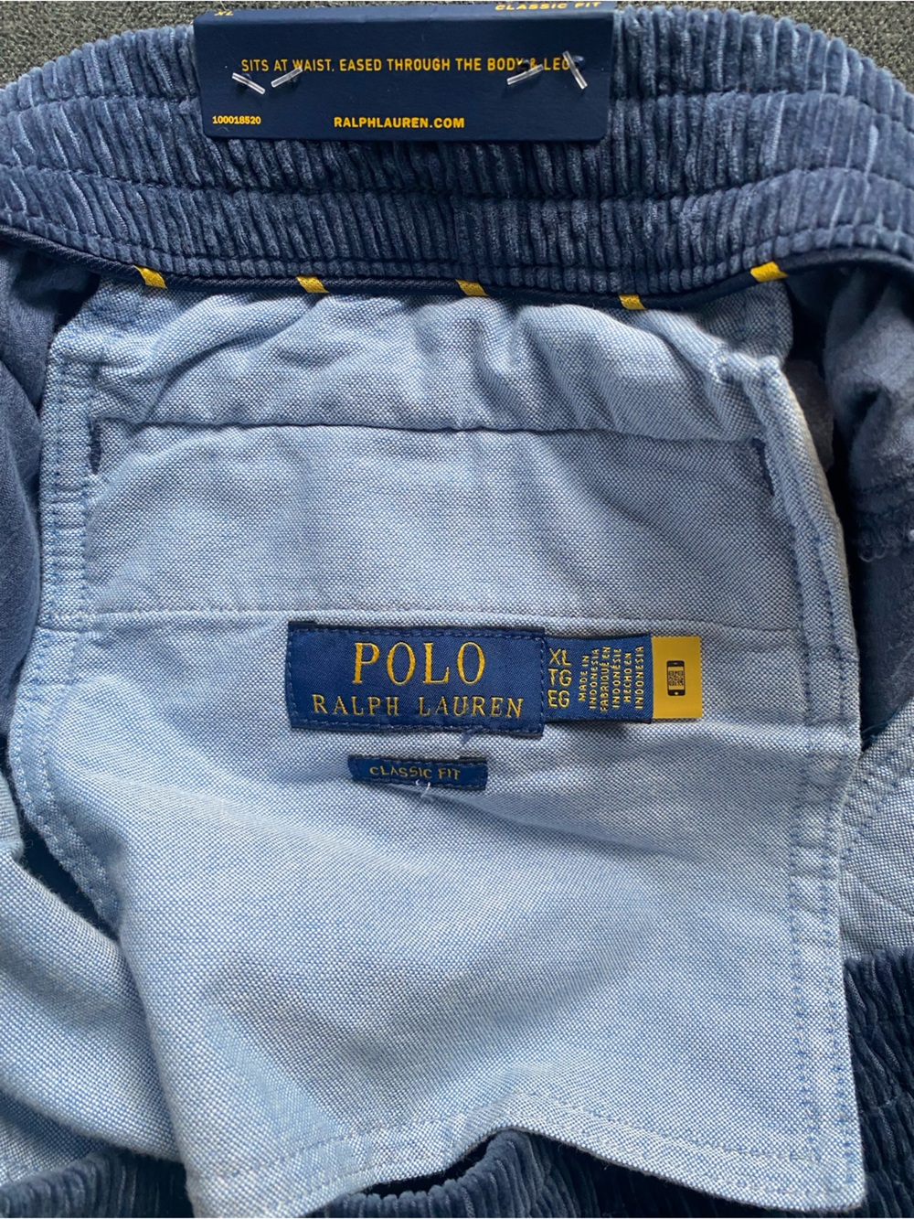 Ralph Lauren Navy Corduroy Drawstring Shorts nwt one tag missing tho - Picture 3 of 3